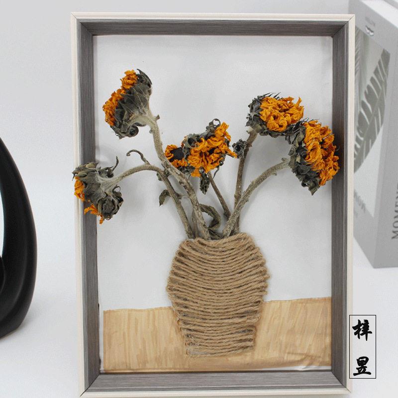 永生花保鲜花材料相框粘花摆台卡通立体创意画框客厅相片干花