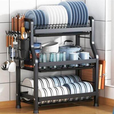 Dish Drying Rack 3Tier Kitchen Plate Organizer Storage Shelf