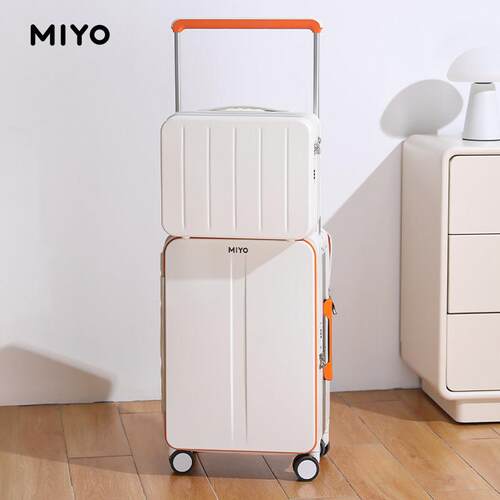 高档MIYO宽拉杆行李箱女款侧开机 新置20寸登箱子前开 口旅行密码