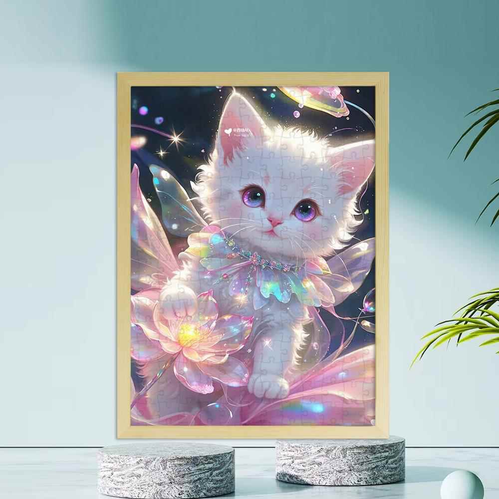 猫咪木质拼图500/1000片男女孩益智成人解压可爱治愈玩具平图送框