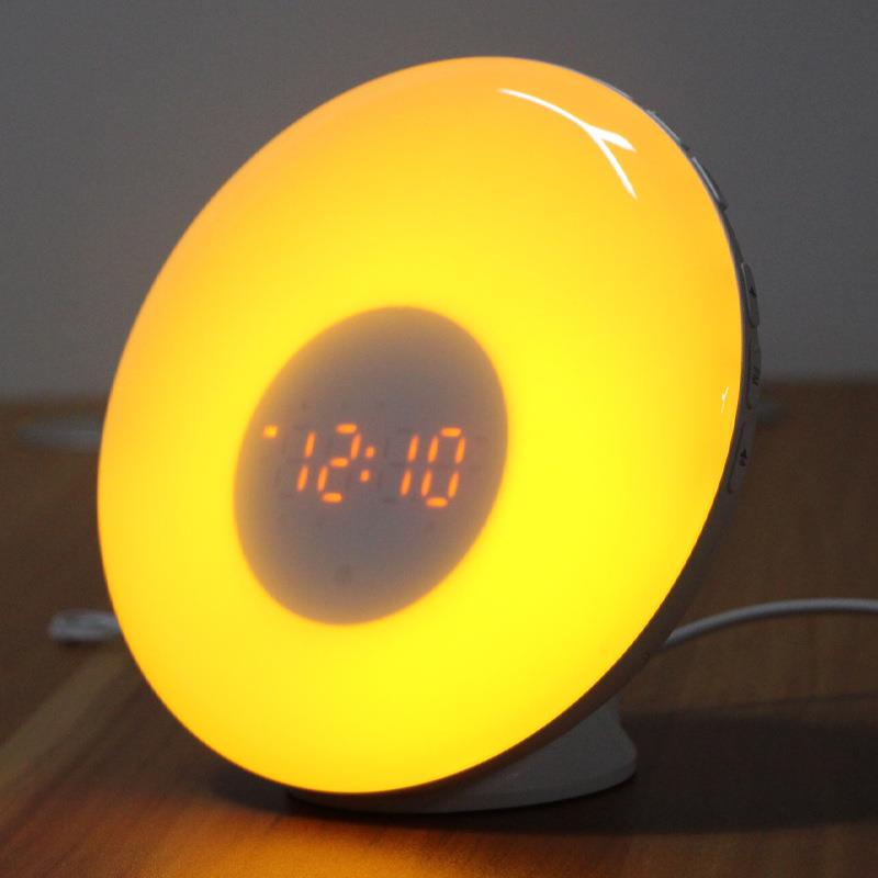 日出唤醒创意闹钟LED卧室睡眠灯床头灯暖光喂奶灯日落伴睡小夜灯