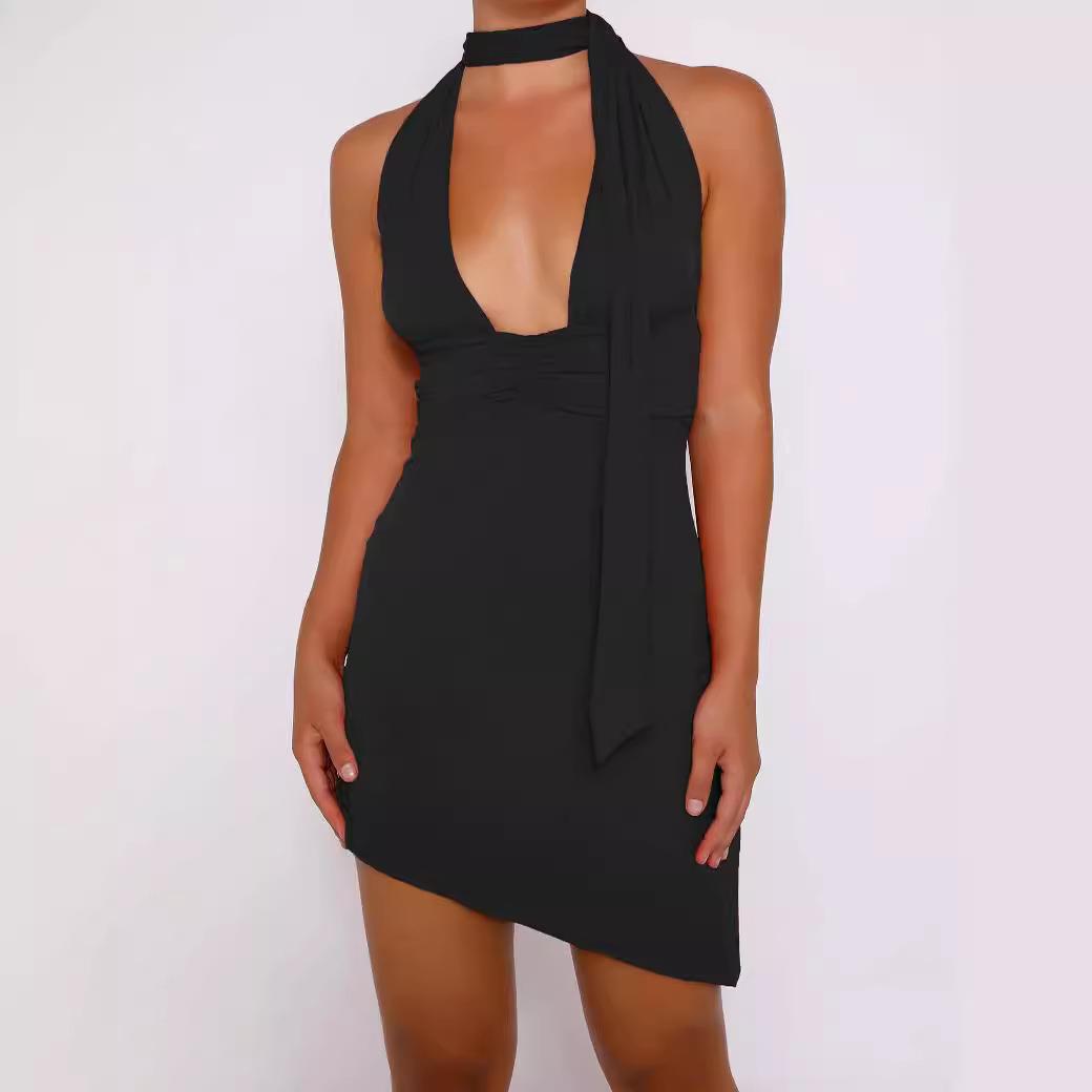 summer dress fashion beach sexy night halter backless