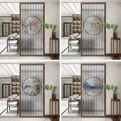 新中式 饰磨砂玻璃门贴膜 玻璃贴纸透光不透明客厅厨房推拉门贴画装