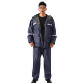 反光全身防暴雨摩托车骑行 徒步劳保男女款 雨衣雨裤 分体针织布套装