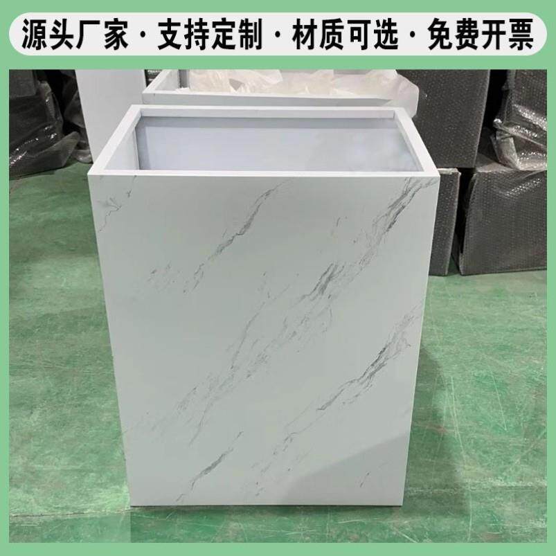 长方形户外花箱种菜花盆花盒仿大理石纹种树容器铁艺花箱可定制