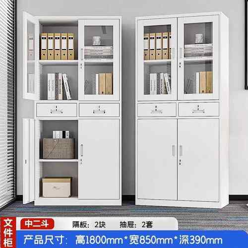 钢文制加JUH厚大器械办公资料柜会财务档案柜铁计皮带件柜锁家用