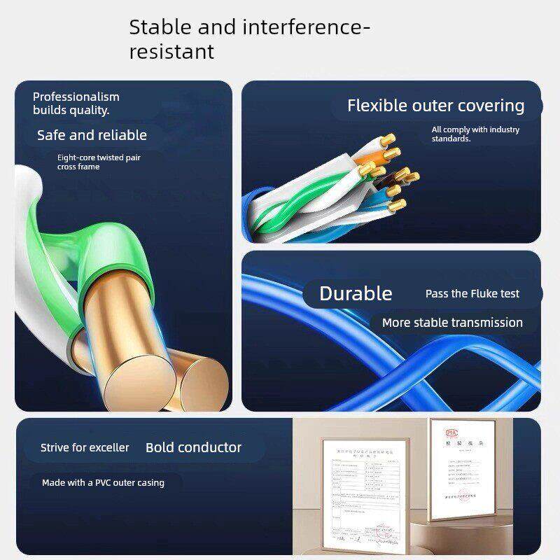 超六类千兆网线无氧铜万兆过测网络POE监控6类网线工程家用 橙色
