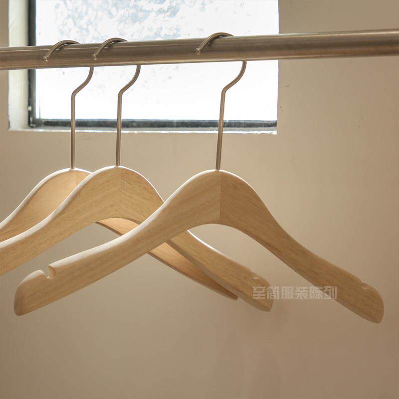 衣架服装店专用女装店高端实木原木色防滑木质定制衣撑子橡胶木