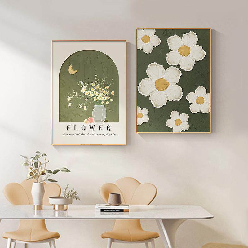 奶油风客厅装饰画北欧现代高级感小清新挂画餐厅画现代简约艺术画