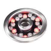 led灯不锈钢防水涌泉灯孔七彩景观遥控水池户外灯rgb中环形灯喷泉