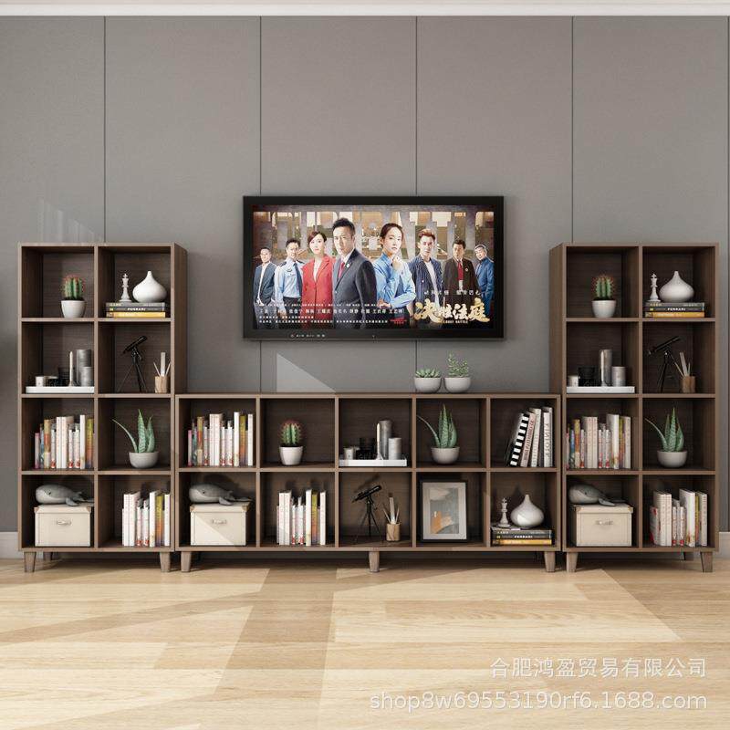 实木落地书柜自由组合格子无门置物柜书架楼梯下储物柜玩具收纳柜