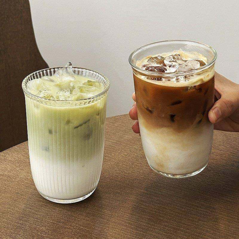 小众冰美式拿铁咖啡杯复古饮品杯玻璃杯透明冷饮杯喝水杯子牛奶杯,餐饮具,玻璃杯,淘宝优惠券,粉丝福利购,淘宝优惠卷