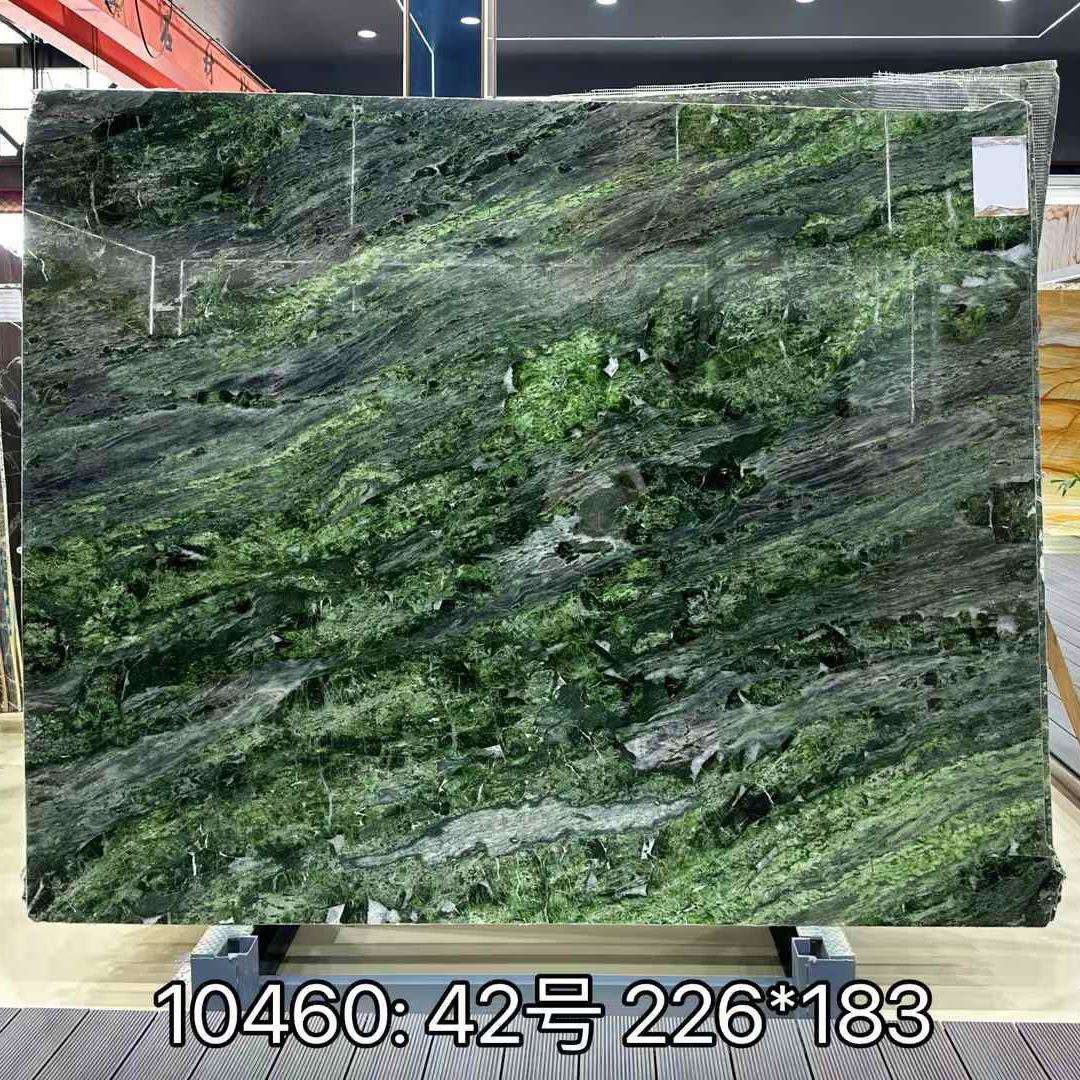 天然奢石翡翠绿 入户玄关大理石背景墙面轻奢石材装修