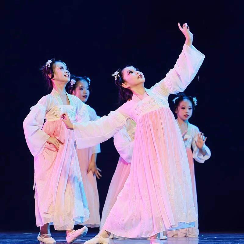 阮郎归满庭芳儿童汉服舞蹈服长袖浣溪沙蝶恋花初夏古典舞演出服装