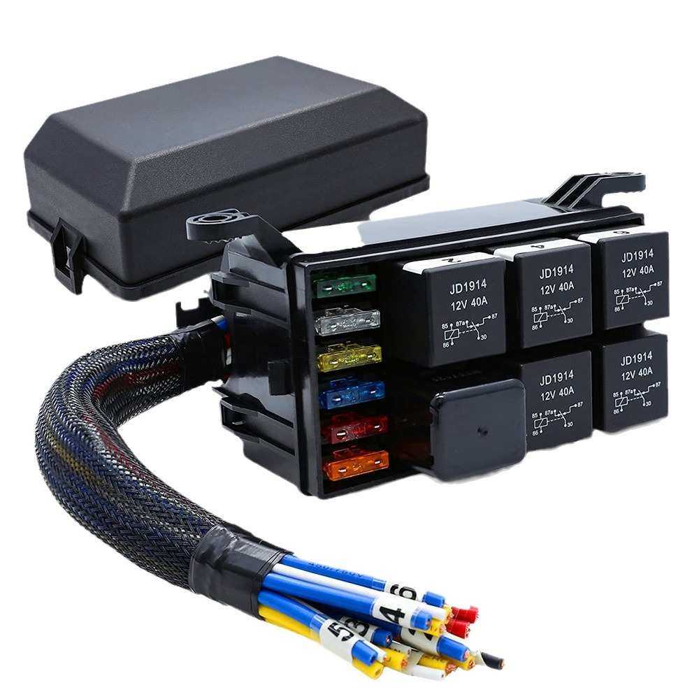 RB-R6F6S-W1 12V防水汽车继电器盒带线 预接线防水汽车保险丝盒