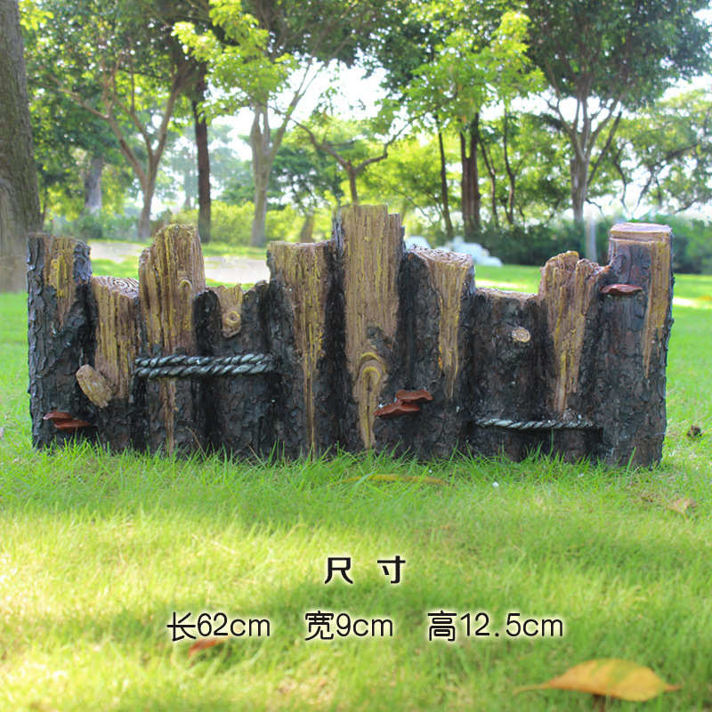 树脂盆景摆件别墅庭院草地花园花圃装饰树桩仿真围栏雕塑公园