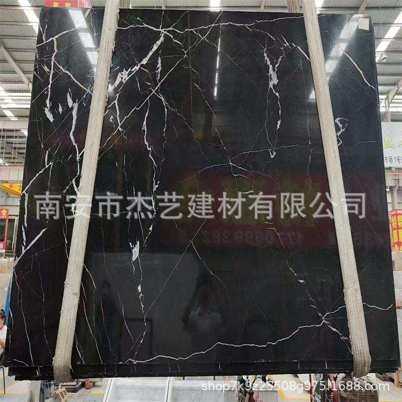 黑白根天然大理石黑色背景墙楼梯安装家装浴室洗手台石材定制