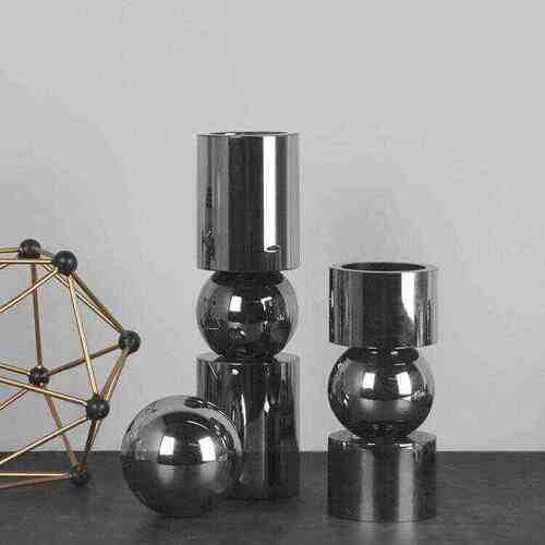 现代轻奢水晶烛台摆件软装样板间北欧极简水晶球客厅餐桌茶几饰品