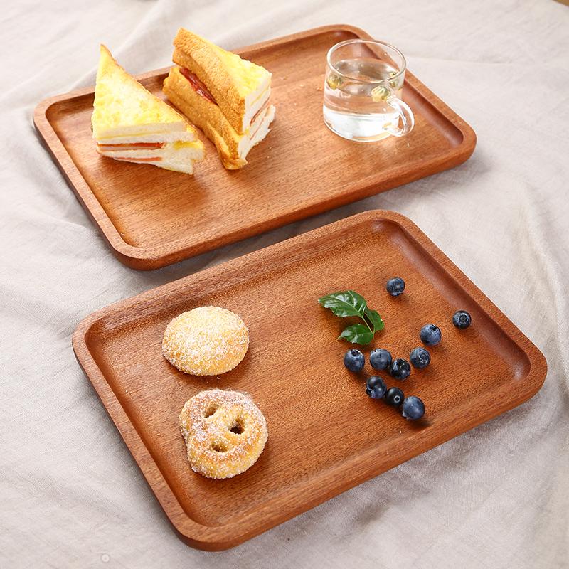 乌檀木托盘长方形木制餐具实木茶盘家用酒店木制餐盘木盘子赵周