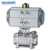 南阀Q611F 丝口扣球阀DN15202532405065 16P气动304不锈钢三片式