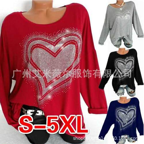 Plus size women's love shirt top 大码女装爱恤上衣