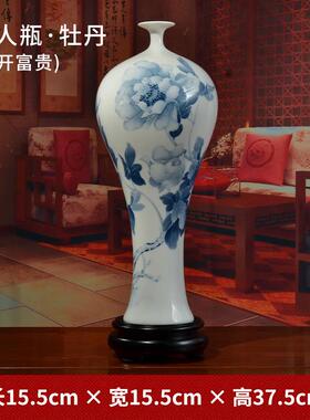 高档东方泥土手绘花瓶摆瓷件意中式客厅电视柜陶创装饰品工艺品/