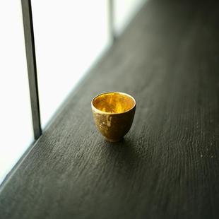 太初莲花堂松风舍程伟陶泥金釉品茗杯主人杯景德镇岩茶杯茶具客杯