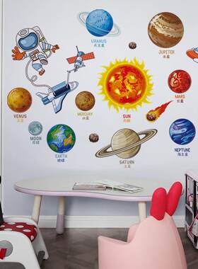 新款直销旅康CH39027AB遨游太阳系宇宙星空风格自粘墙贴家居房间