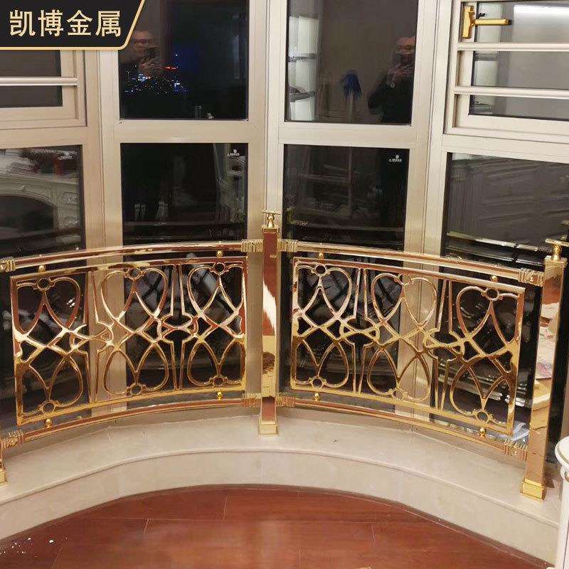 豪华家用铜铝楼梯栏杆中式豪华别墅酒店金属楼梯扶手来图来样护栏