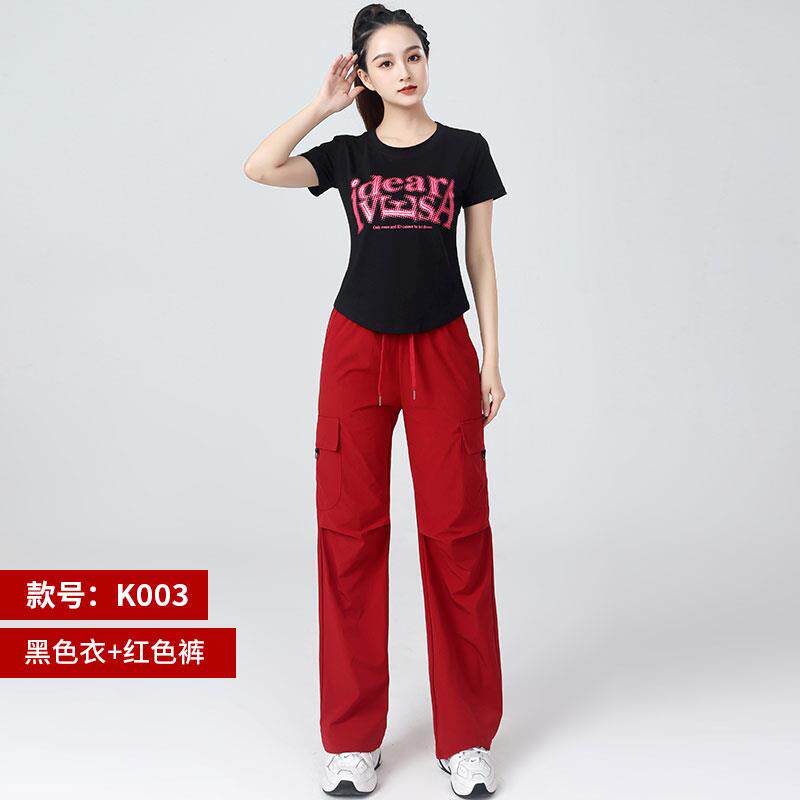 新款杨丽萍广场舞新款服装套装夏季鬼步舞运动健身操跑步锻炼跳舞
