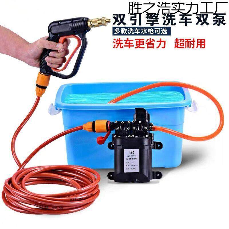 洗车家用高压智能洗车机车载12V水泵便携式两用双泵清洗水枪