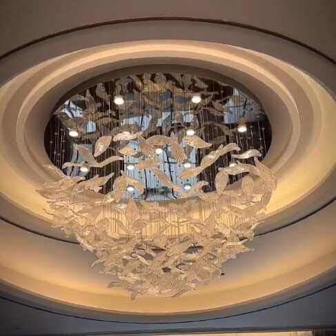 客厅餐厅轻奢水晶吸顶灯大酒店包房会所美容院宴会厅吊灯非标定制