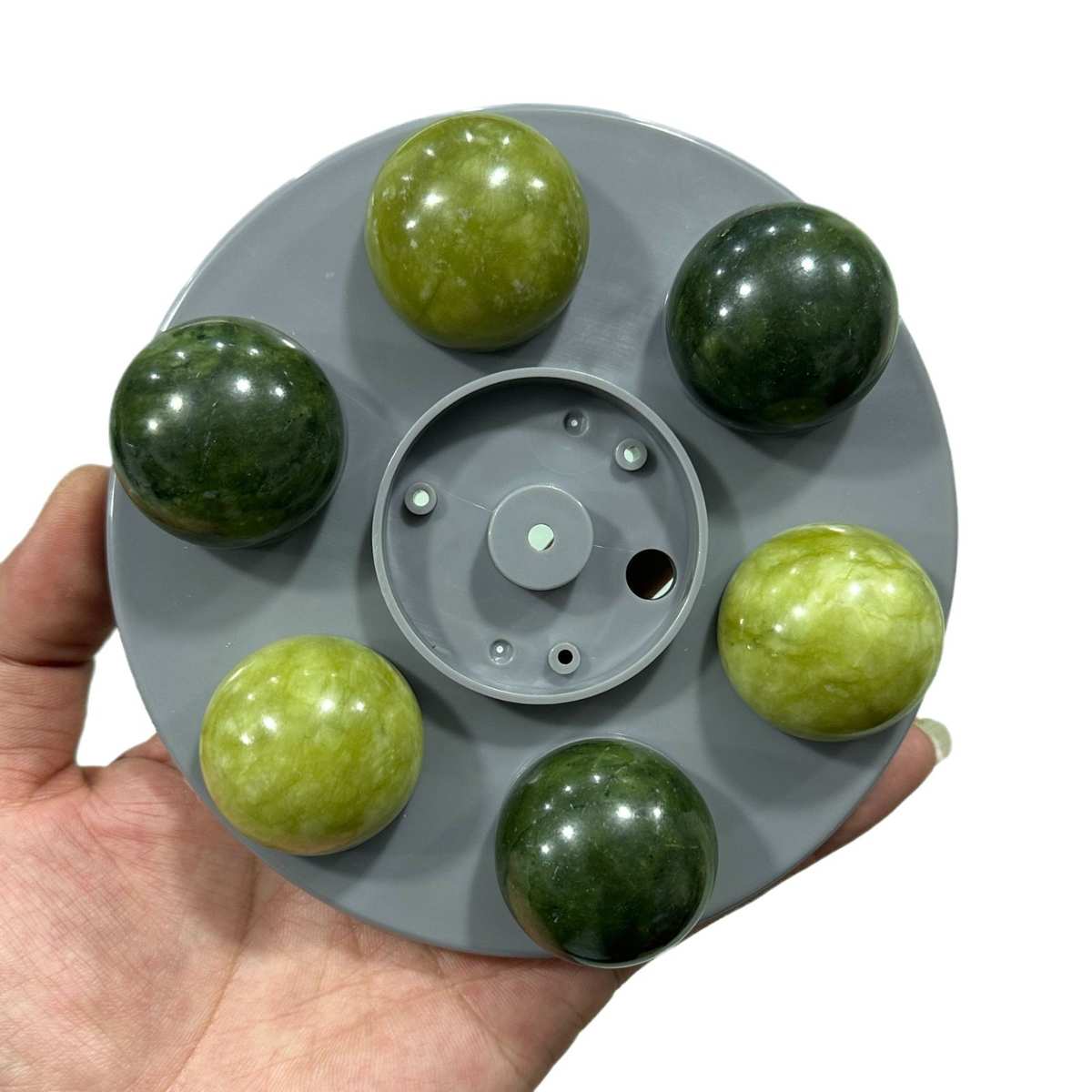 玉石帽按摩器厂家批发电加热按摩头经络穴位热灸球岫玉温灸理疗帽