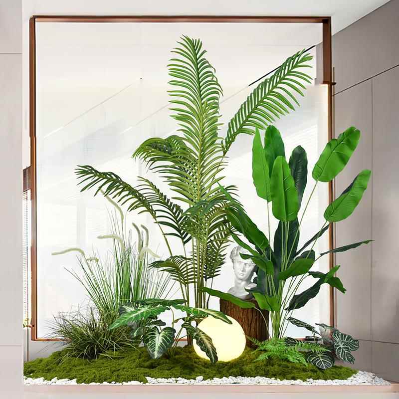 仿真绿植造景内假花植物仿真绿植景装观饰商场橱窗楼梯室间堆景树