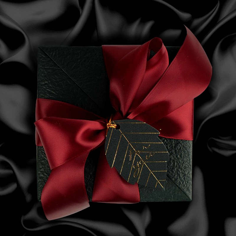 黑色超大尺寸礼盒礼品包装纸高级感生日礼物纸加丝带材料套装紫色