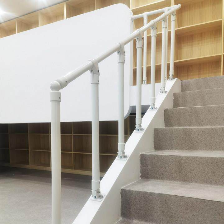 斜坡专用楼梯扶手梯帮斜面固定栏杆可调角度金属护栏组装式水管扶