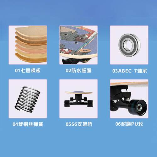 陆地冲浪板四轮滑板车儿童初学者滑板专业发光轮代步运动路冲板