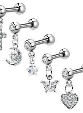 Stainless Steel Dangle Helix Piercing Earrings Conch Pierc T