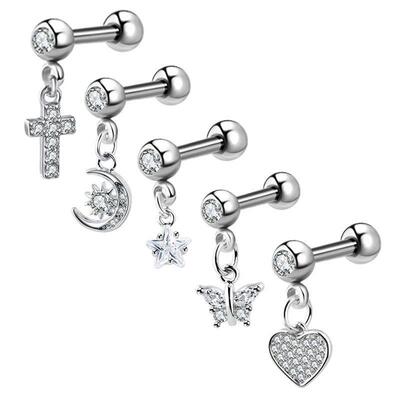 Stainless Steel Dangle Helix Piercing Earrings Conch Pierc T