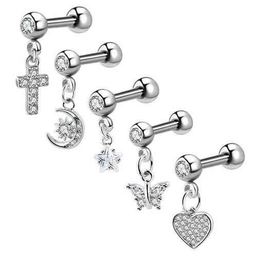 Stainless Steel Dangle Helix Piercing Earrings Conch Pierc T