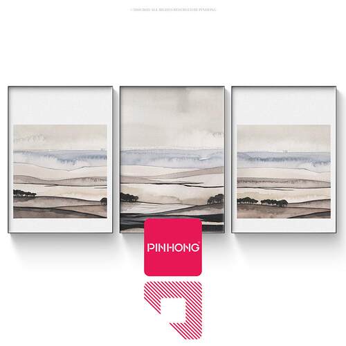 PINOJML18010G山丘抽象客厅装H饰N画北欧风艺术壁餐画厅卧室玄