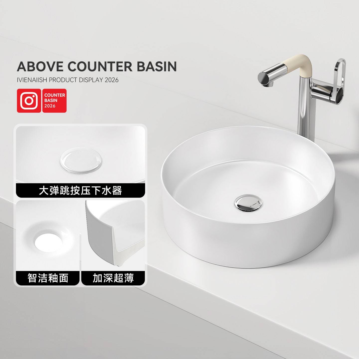 北欧台上盆圆形洗手盆小尺寸迷你阳台陶瓷黑色墨绿色洗脸面盆单水