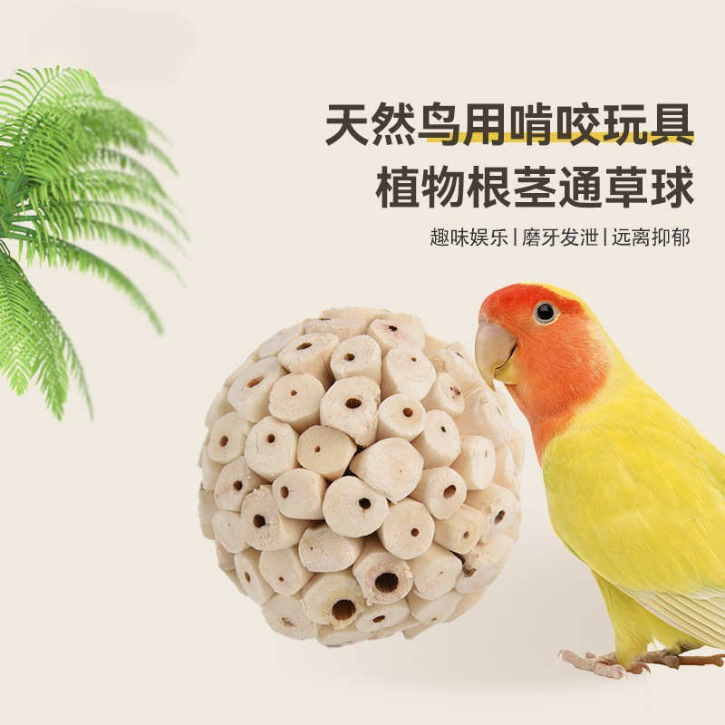 通草喙咬鸟磨玩具磨嘴虎皮鹦鹉球磨牙牡丹爪啃训练解闷球磨觅食用