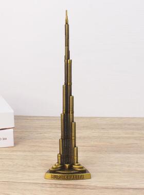 外建贸 迪拜哈利法标塔 世代界地筑HLFT（哈模型金属工艺品家居摆