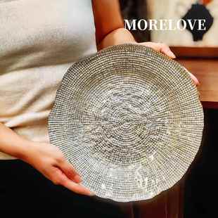 水晶玻璃家用西餐具圆盘子牛排菜盘漂亮高级感轻奢仪式 新款 感托盘