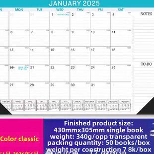 Calendar2025 planner Wall Desk Calendar Monthly Yearly views