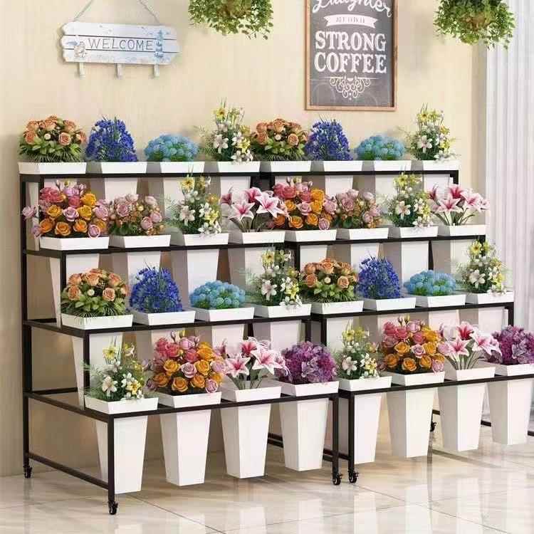 醒花桶货架花店专用花架铁艺多层花筒架摆摊卖鲜花婚庆展示架子