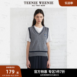 teenieweenie小熊奥莱v领针织衫，马甲背心外穿内搭学院，风上衣女夏