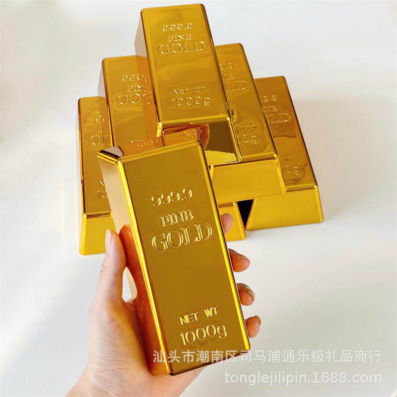 仿真大号电镀空心黄金砖金条道具摆件金砖装饰品活动金条金砖玩具