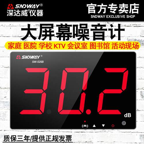 壁挂式分贝仪噪音计测量噪音仪噪声音量测试SW-525A/525B